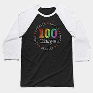 Smarter Kinder Stronger Brighter 100 Days Of School Baseball T-Shirt